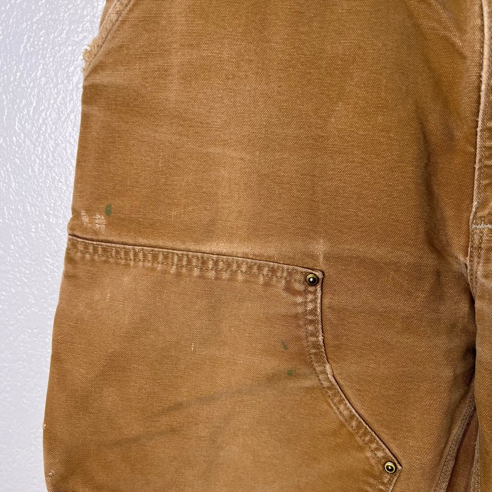 Carhartt B01 Double Front Duck Work Pants Brown 38(34)x30 Distressed Made in USA - Picture 6 of 12